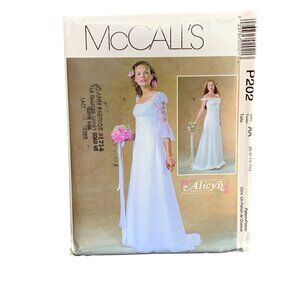 McCall's P202 Misses Wedding Dress Pattern Size 6 8 10 12